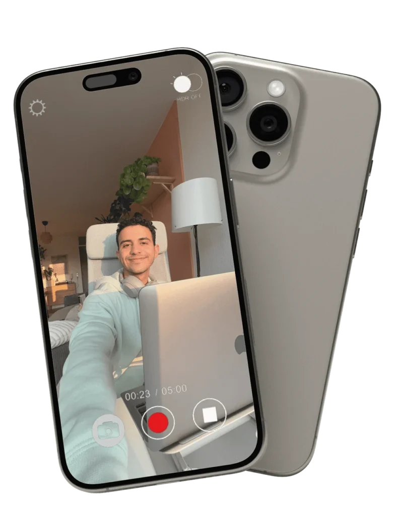 Phone mockup for filming guidance