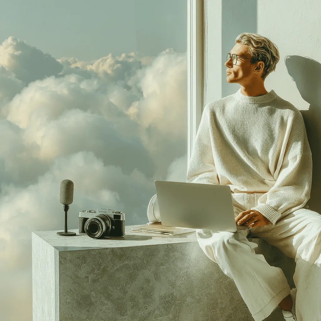 Creator working beside a window